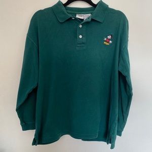 Green Henley stitch Mickey Mouse long sleeve